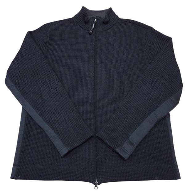 타미힐피거 투웨이 블랙 와플 집업 니트