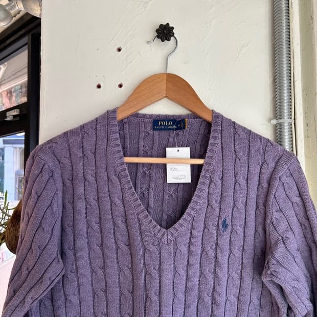 15466 - 폴로 랄프로렌 케이블 브이넥 니트