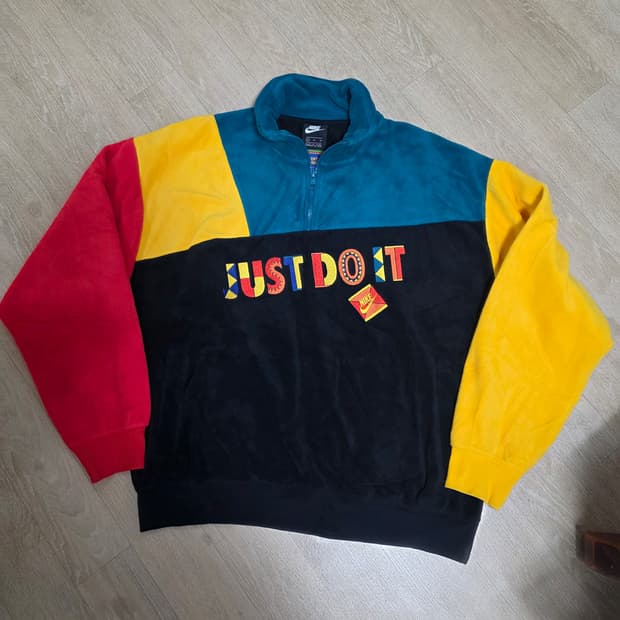 나이키 아카이브 1993 리이슈 컬러블럭 쿼터집업 플리스 XL