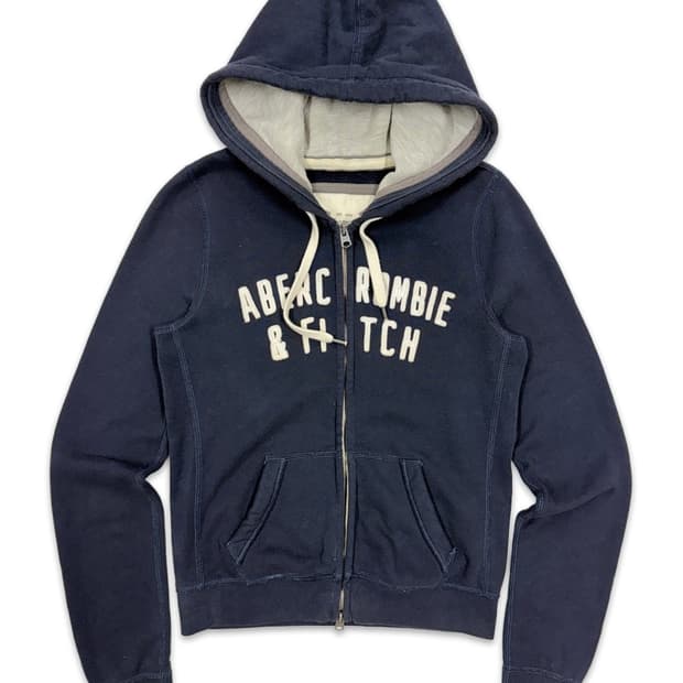 빈티지 아베크롬비 네이비 로고 후드집업