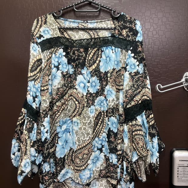 빈티지 블랙 레이스 상의 블라우스 free