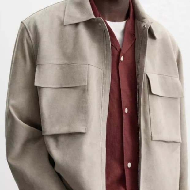 자라 레더 컬렉션 스웨이드 포켓 리얼레더 자켓