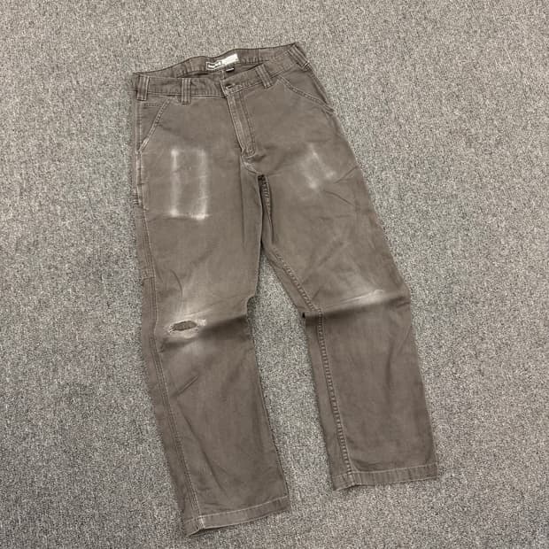 칼하트 빈티지 차콜 싱글니 워크팬츠