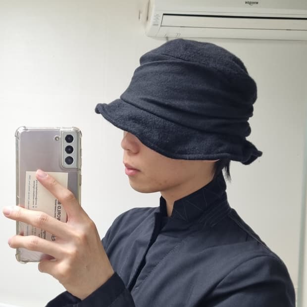 CA4LA 울 드레이프 햇 블랙
