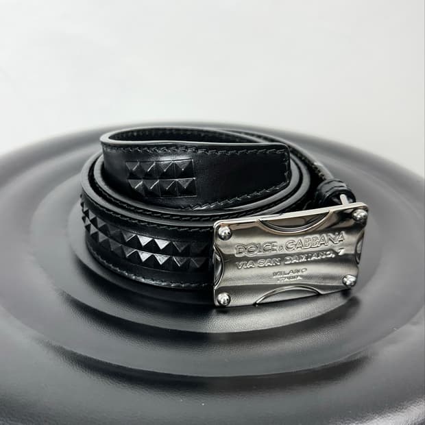 Dolce & Gabbana Pyramid Stud Leather Bel