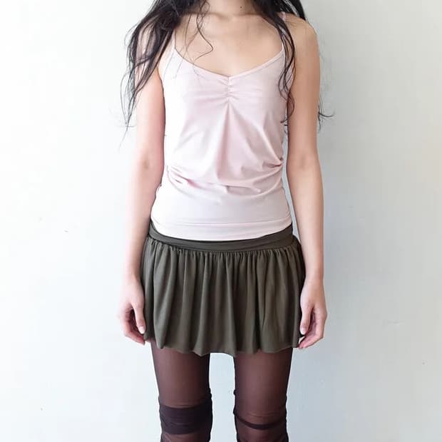 샵페어리 yuzu skirt brown