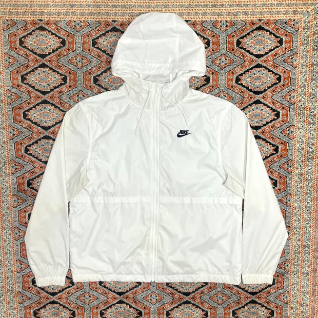 나이키 스펠로고 화이트 바람막이 점퍼 여성XL