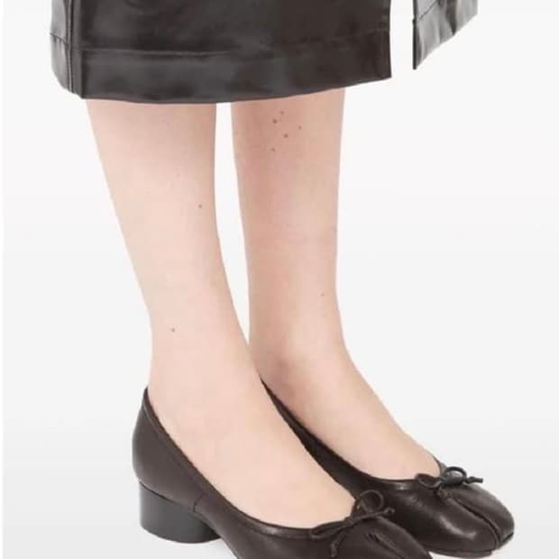 메종 마르지엘라 타비 발레리나 펌프스 37.5 블랙