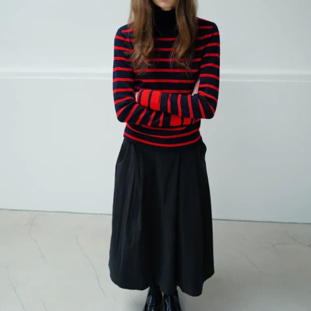 Kotelo 코텔로 코튼 플레어 스커트 블랙