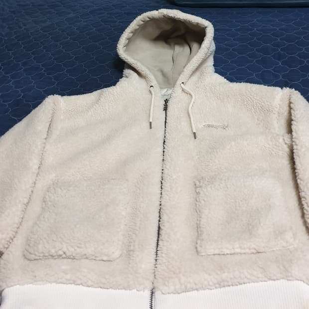 더블유브이프로젝트 오버핏 뽀글이 후드 짚업자켓 아이보리(M)