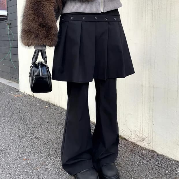 부츠컷 스커트 팬츠