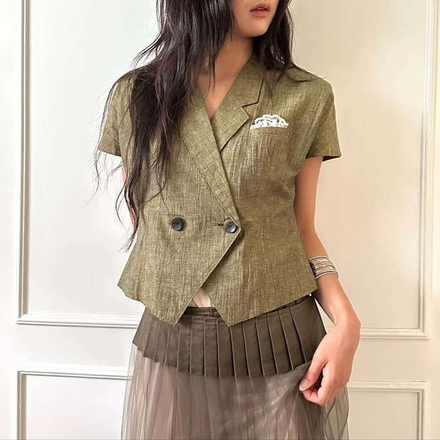 vintage khaki lace pocket sumer jacket