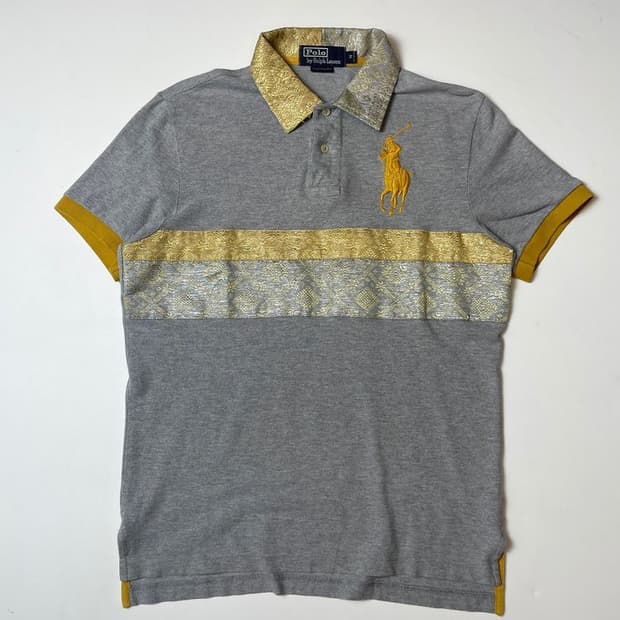 폴로 랄프로렌 배색 옐로우 빅포니 반팔 티셔츠 PN9533