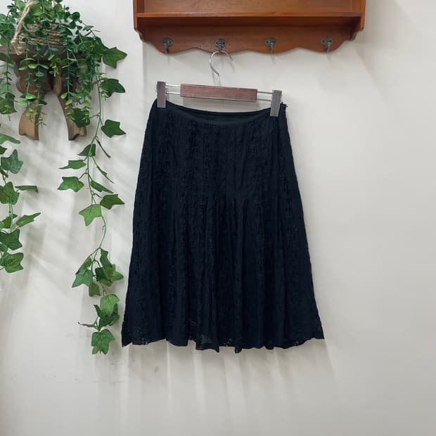 쿠로 펑크 오네갸루 블랙 페어리 레이스 스커트