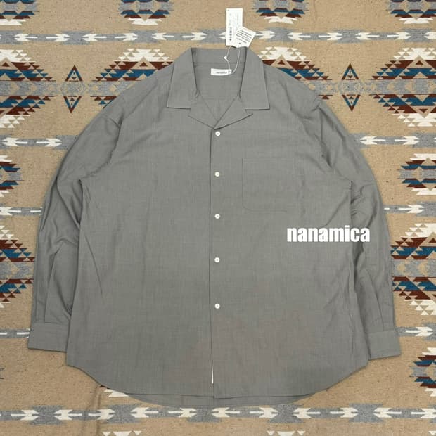 [L][105] 나나미카 오픈카라 엔드 온 엔드 셔츠 그레이 