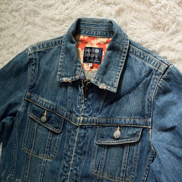 TK Takeo Kikuchi] 빈티지 워싱 데님 자켓 (플라워 패턴 안