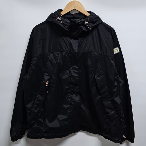 내셔널지오그래픽 블랙 바람막이 후드 자켓 S 90