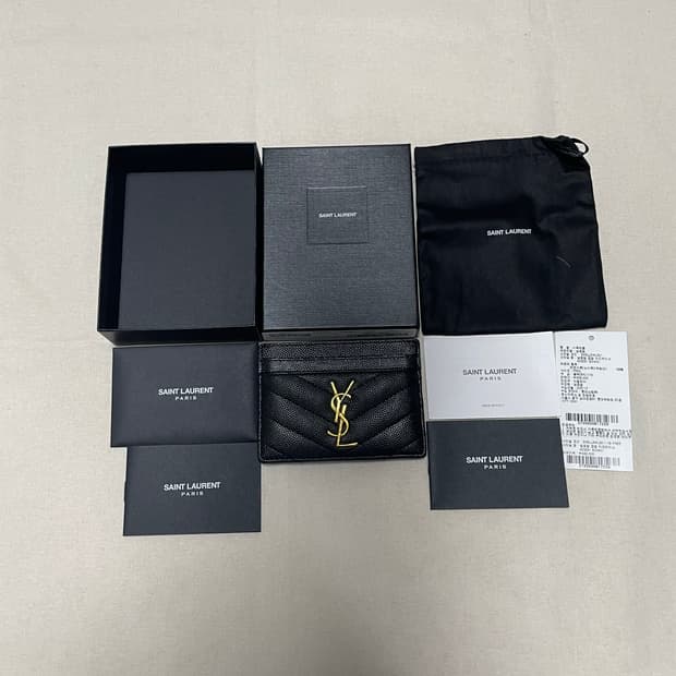 [풀구성] 입생로랑 ysl 마틀라세 금장 카드지갑 [os] 