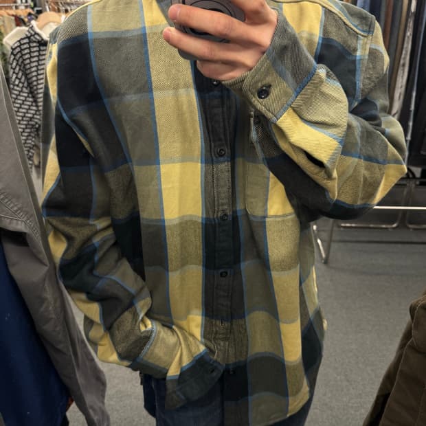 3XL)할리데이비슨 빈티지 후면 러버 프린팅 플란넬 체크 긴팔셔츠