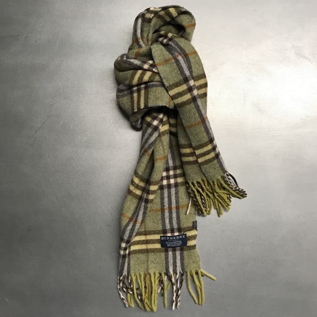 버버리 정품 램스울 머플러 그린