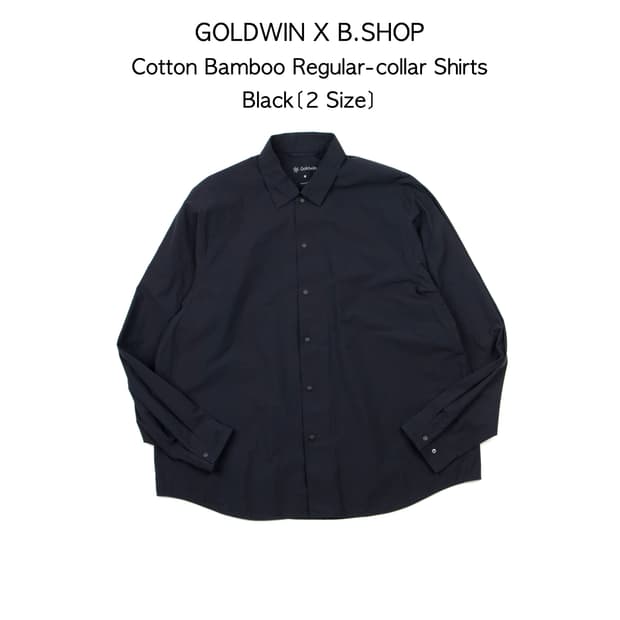 Goldwin 비샵별주 코튼 밤부 레귤러 칼라 셔츠 블랙 