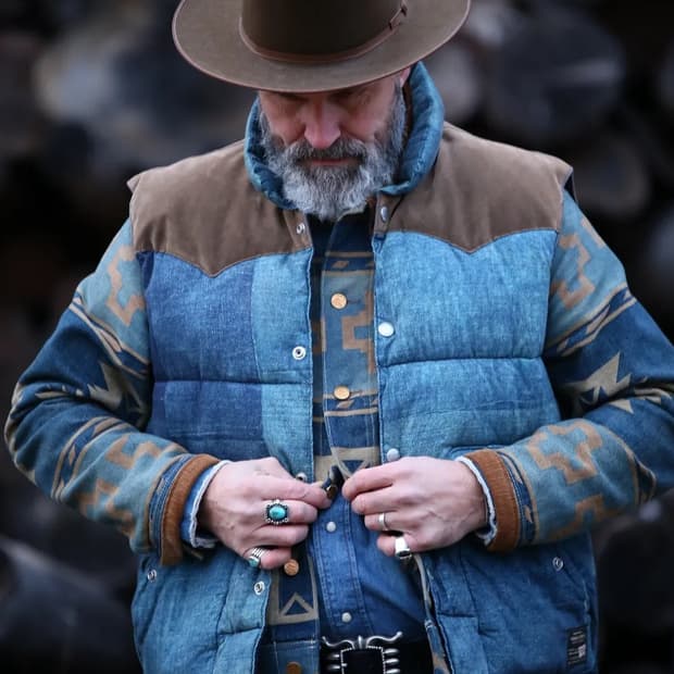 S 폴로 데님엔서플라이 웨스턴 조끼베스트패딩