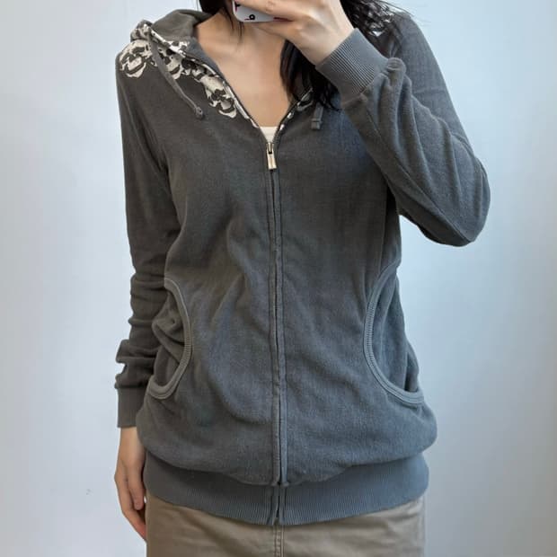 빈티지 y2k 스컬 태리 후드집업