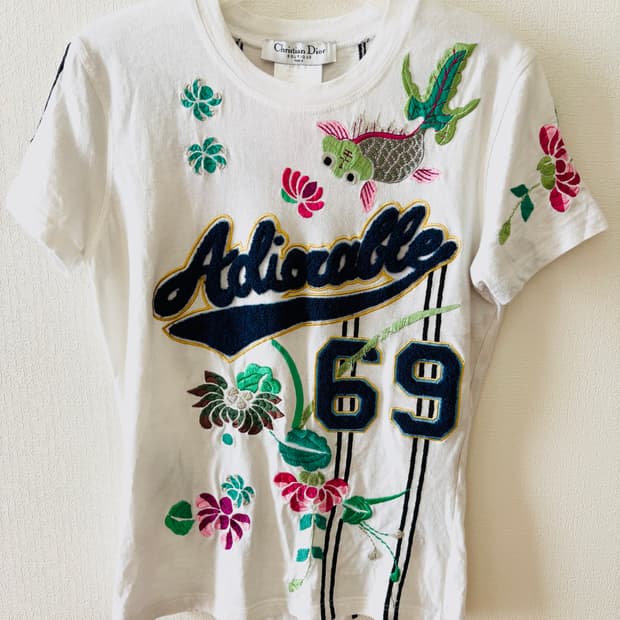 03FW 크리스찬 디올 존 갈리아노 Adiorable 69 자수 티셔츠