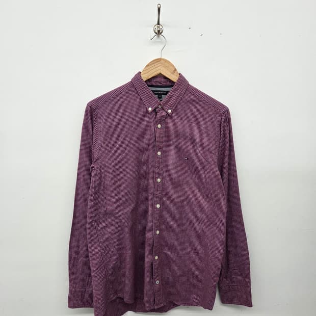 타미힐피거 긴팔 체크 셔츠 남M