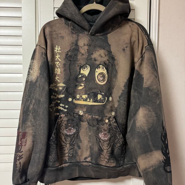 트래비스 스캇 캑터스 잭 X 무라카미 타카시 할로우 후드 블랙 L