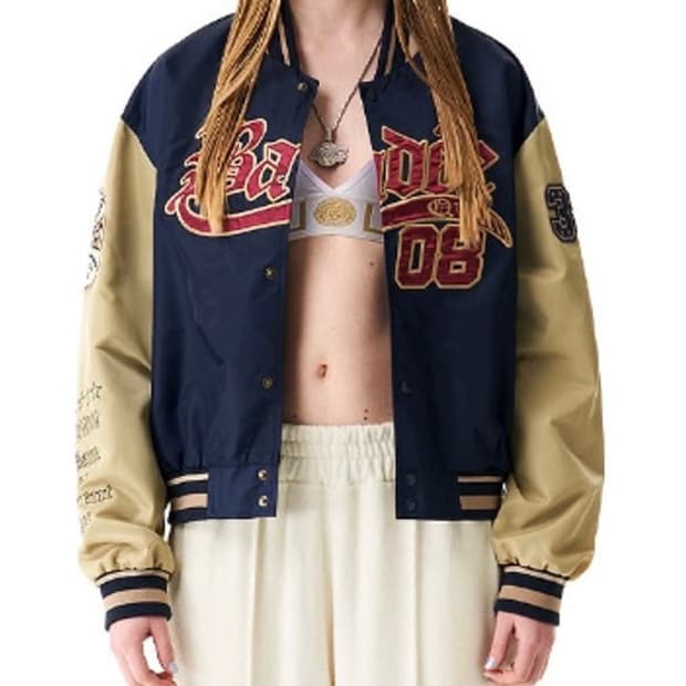 배디 베이스볼 바시티 자켓 m 카키 