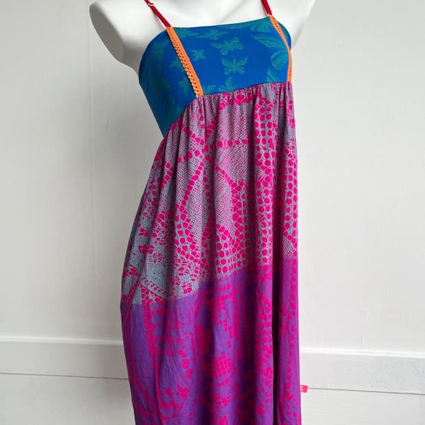 Juana de Arco 컬러 패턴 슬립 원피스