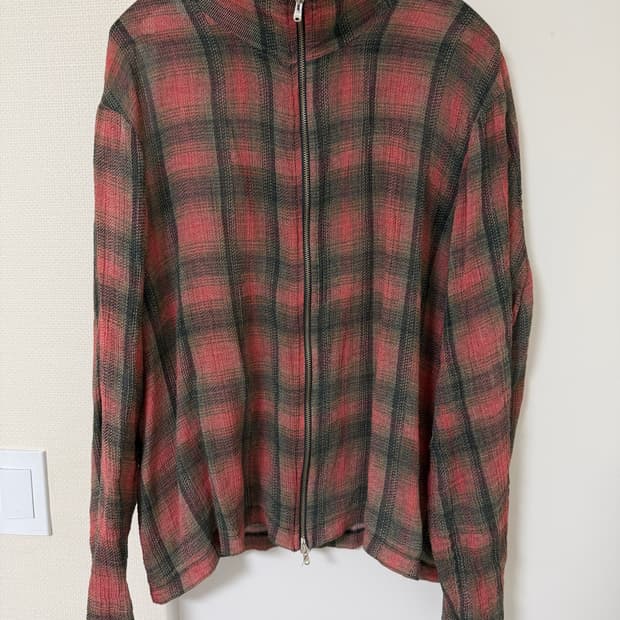 Our Legacy 보로우드 체크 집업셔츠