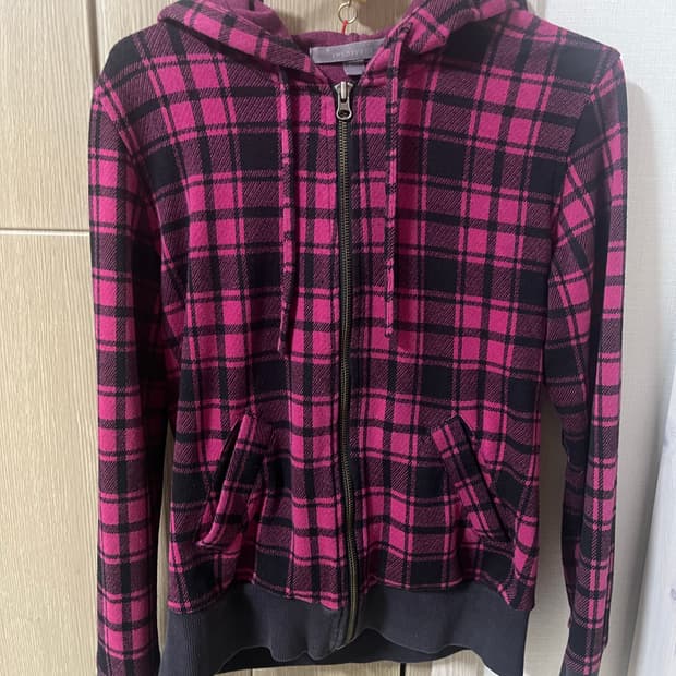 캐캐체 후드집업 후드 빈티지 빨체 체크 후디 갸루