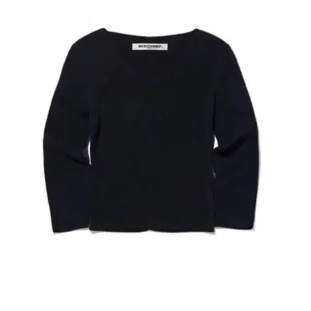 미스치프 브이넥 니트 탑 블랙 M
