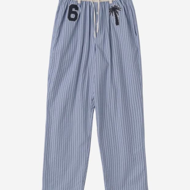 Woke Up Like This PJ Pants Blue Stripe