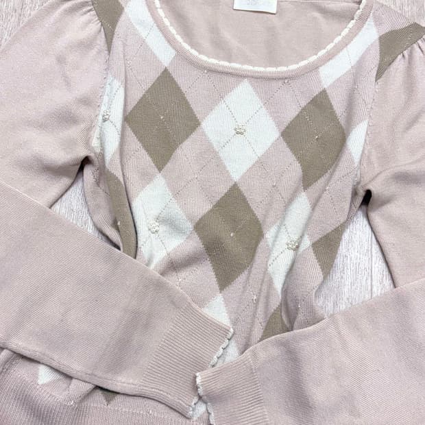 로디스포토 히메라떼갸루 아가일 니트 일본빈티지