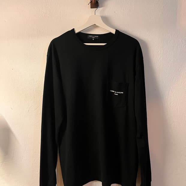 꼼데가르송옴므 블랙 롱슬리브티셔츠