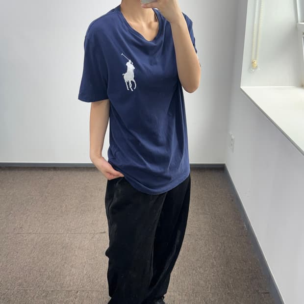 Polo 폴로 화이트 빅포니 네이비 반팔티