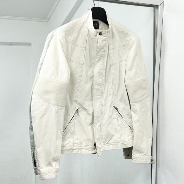 아르마니 익스체인지 투웨이 코튼 바이커 자켓