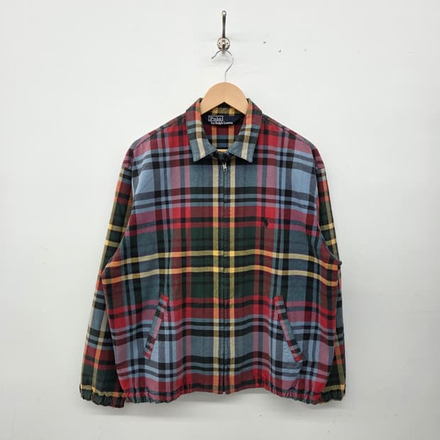 폴로 랄프로렌 체크 집업 자켓 남XL