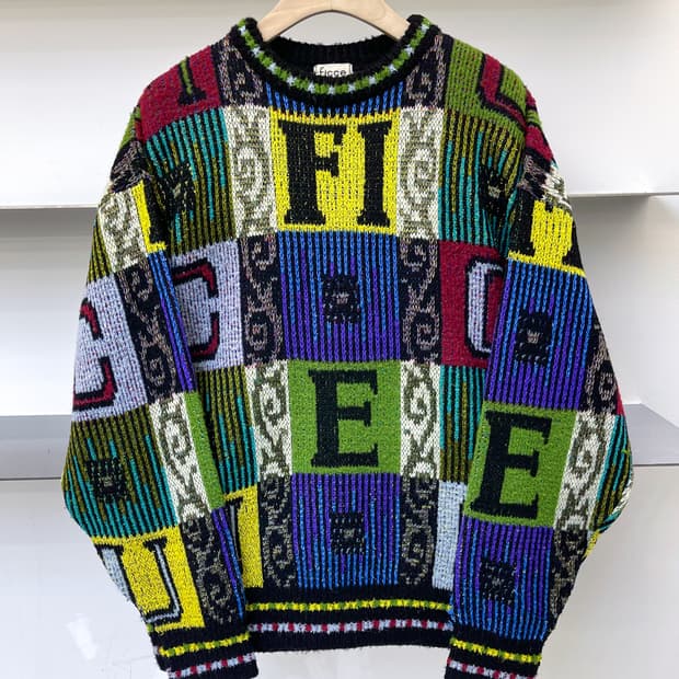 Flcce By Yoshiyuki Konishi 90s 알파벳체커보드니트