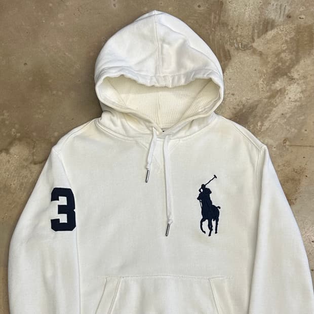 S 폴로랄프로렌 빅포니 화이트 후드티