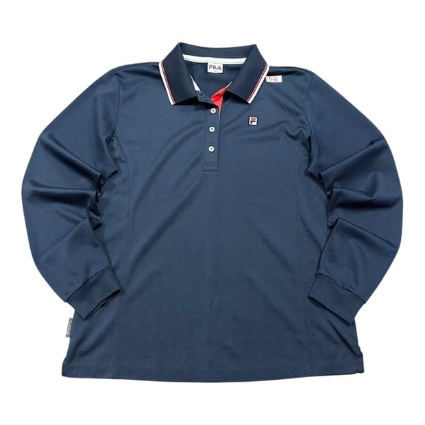 ✨ (만원 빈티지) 휠라 네이비 카라 롱슬리브