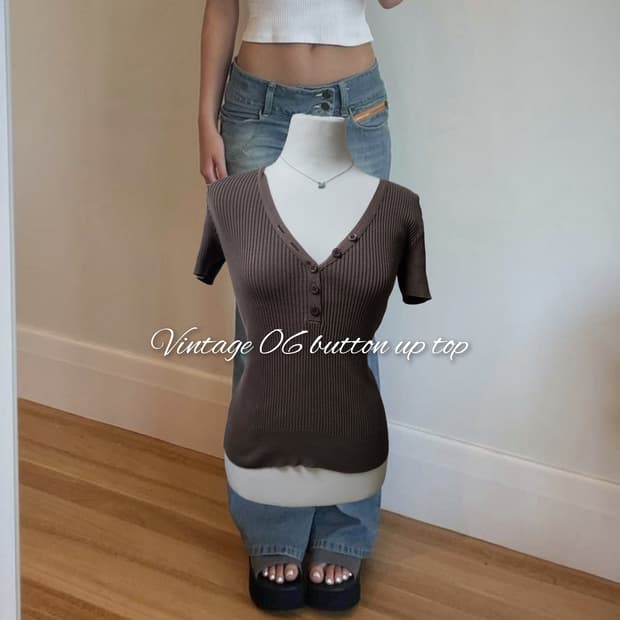 Sale)Vintage 06 button up top