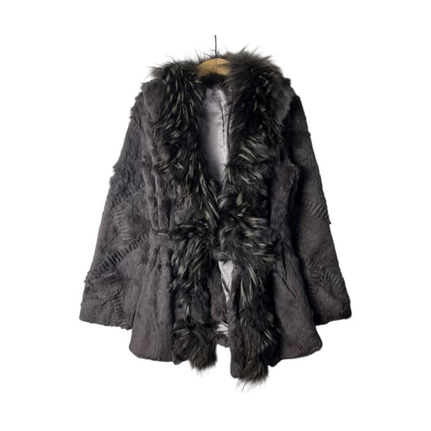 [VTG] 오리엔탈 펑크 래빗,라쿤 오픈 퍼 자켓