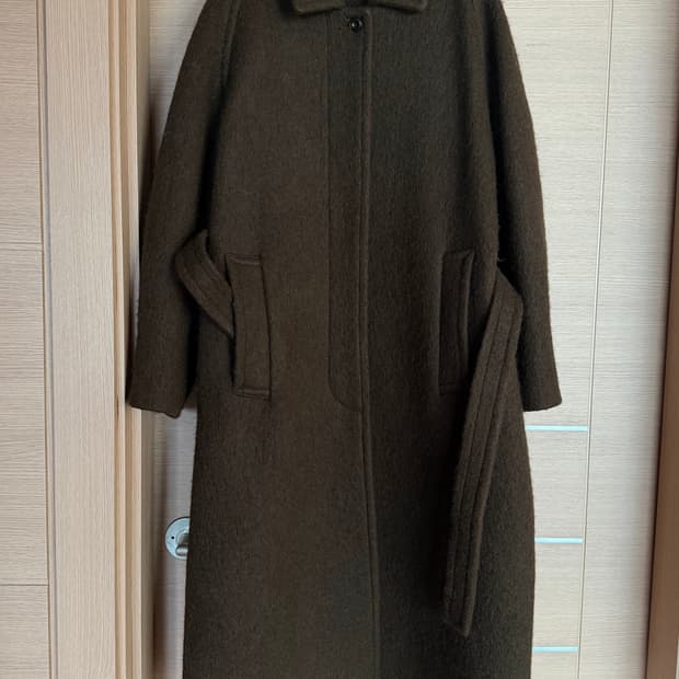 리본빛(Ribbonbit) 메이 알파카 레글런 코트 브라운