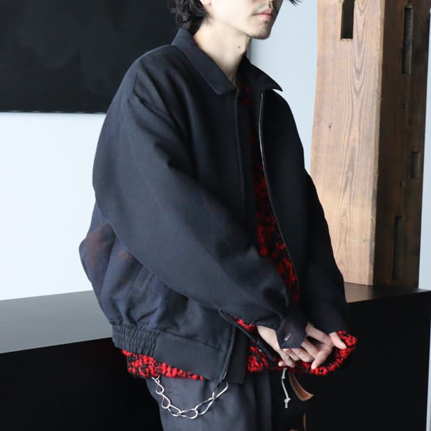 요크 도쿄 22fw 루즈드 집 블루종 네이비