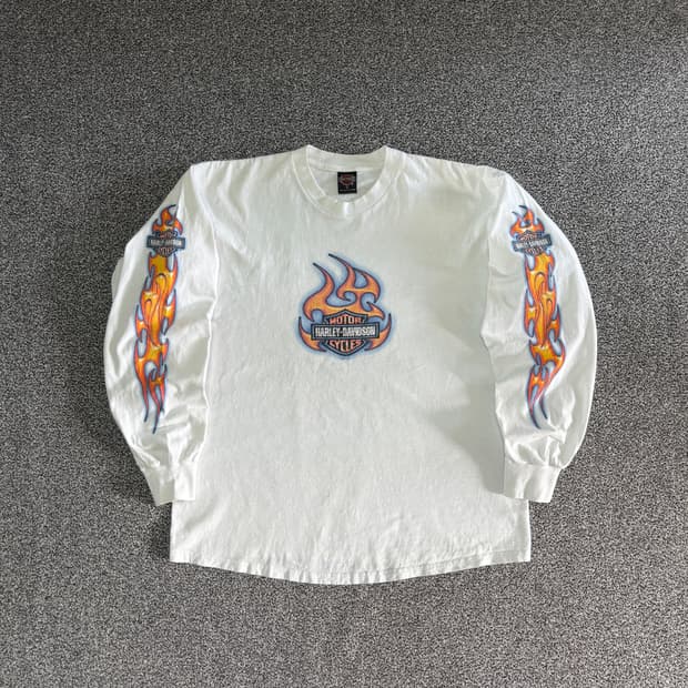 빈티지 할리데이비슨 플레임 롱슬리브 티셔츠