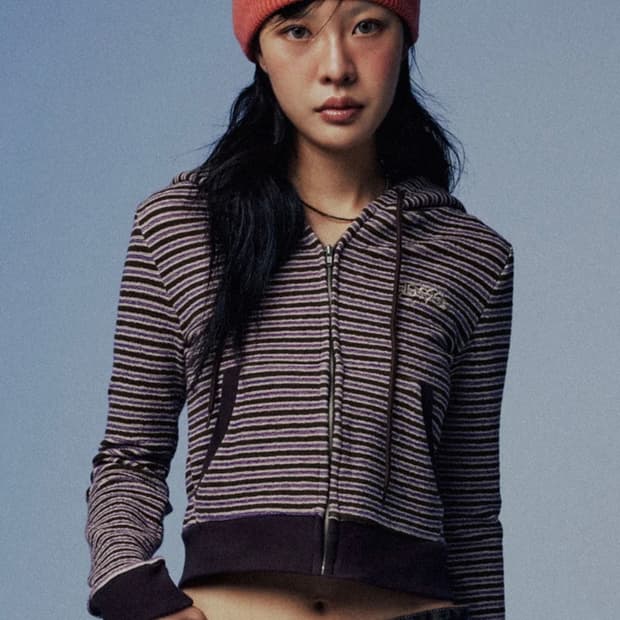 유스크루 YK 카야 슬림 후드 집업-퍼플